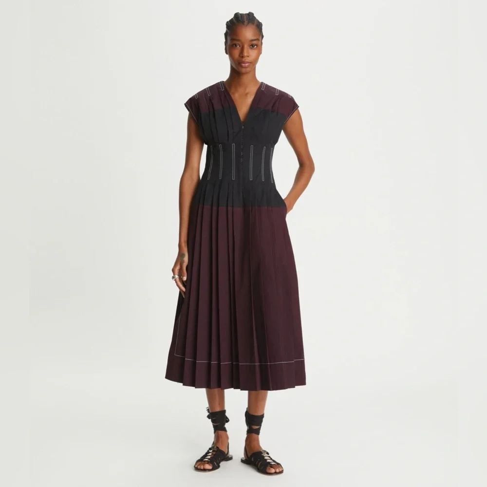 NWT $898 Tory Burch Cotton Poplin Claire McCardell Dress